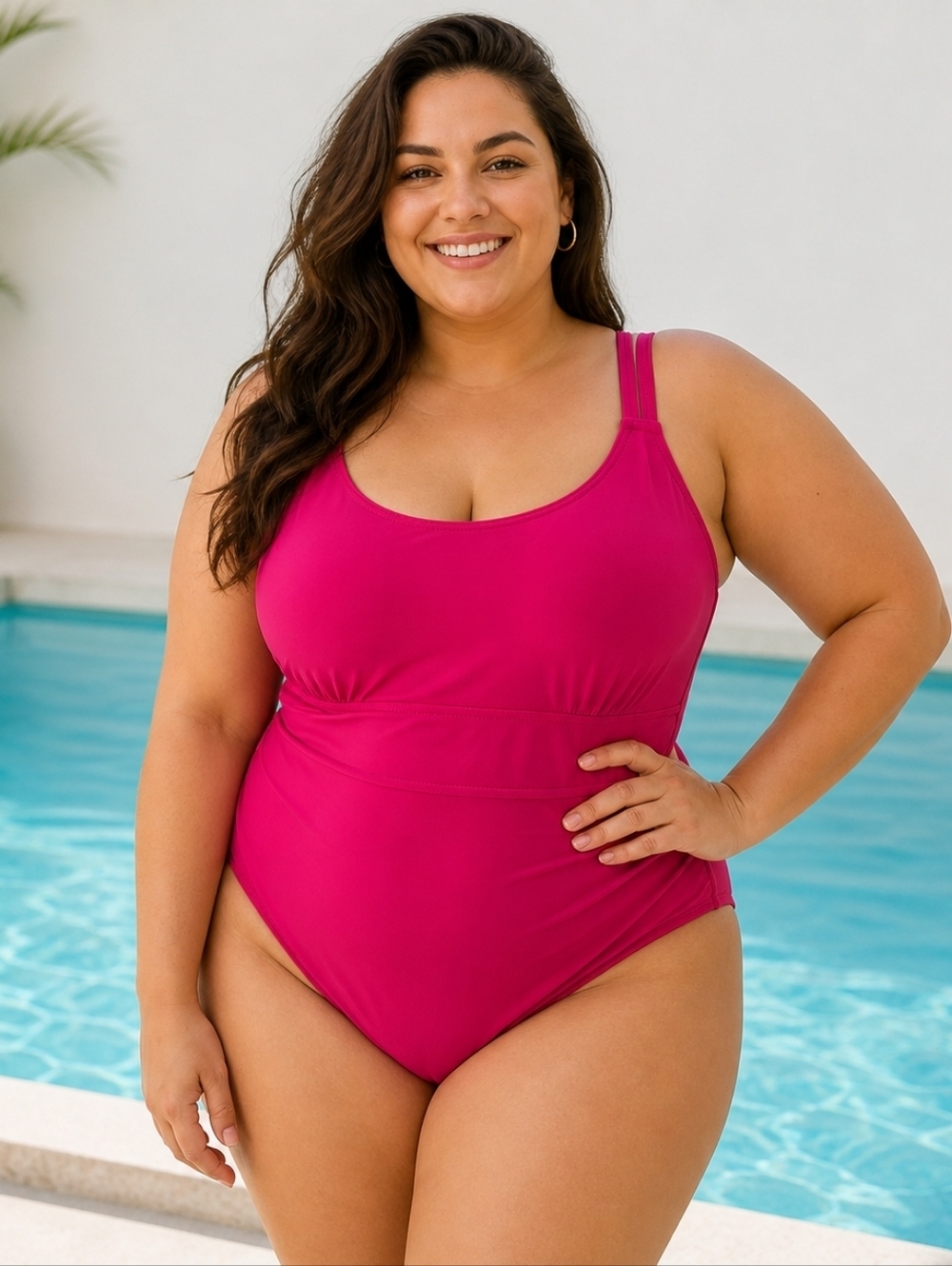 Catalina pink one piece bathing suit size 16w beachy Swimwear resortwear